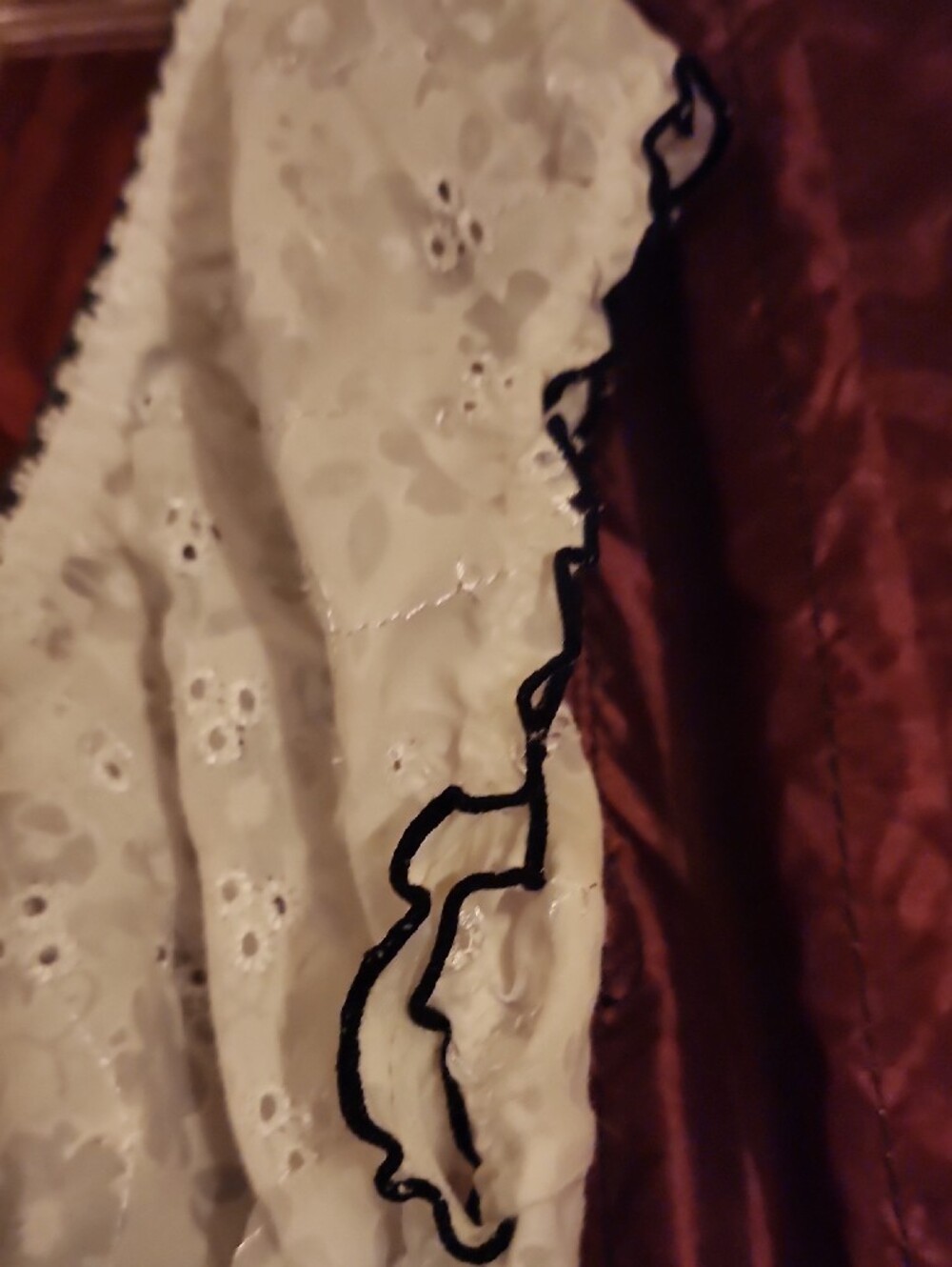 sophie b. White Eyelet Chemise with Black Ribbon Detail - Picture 6 of 7